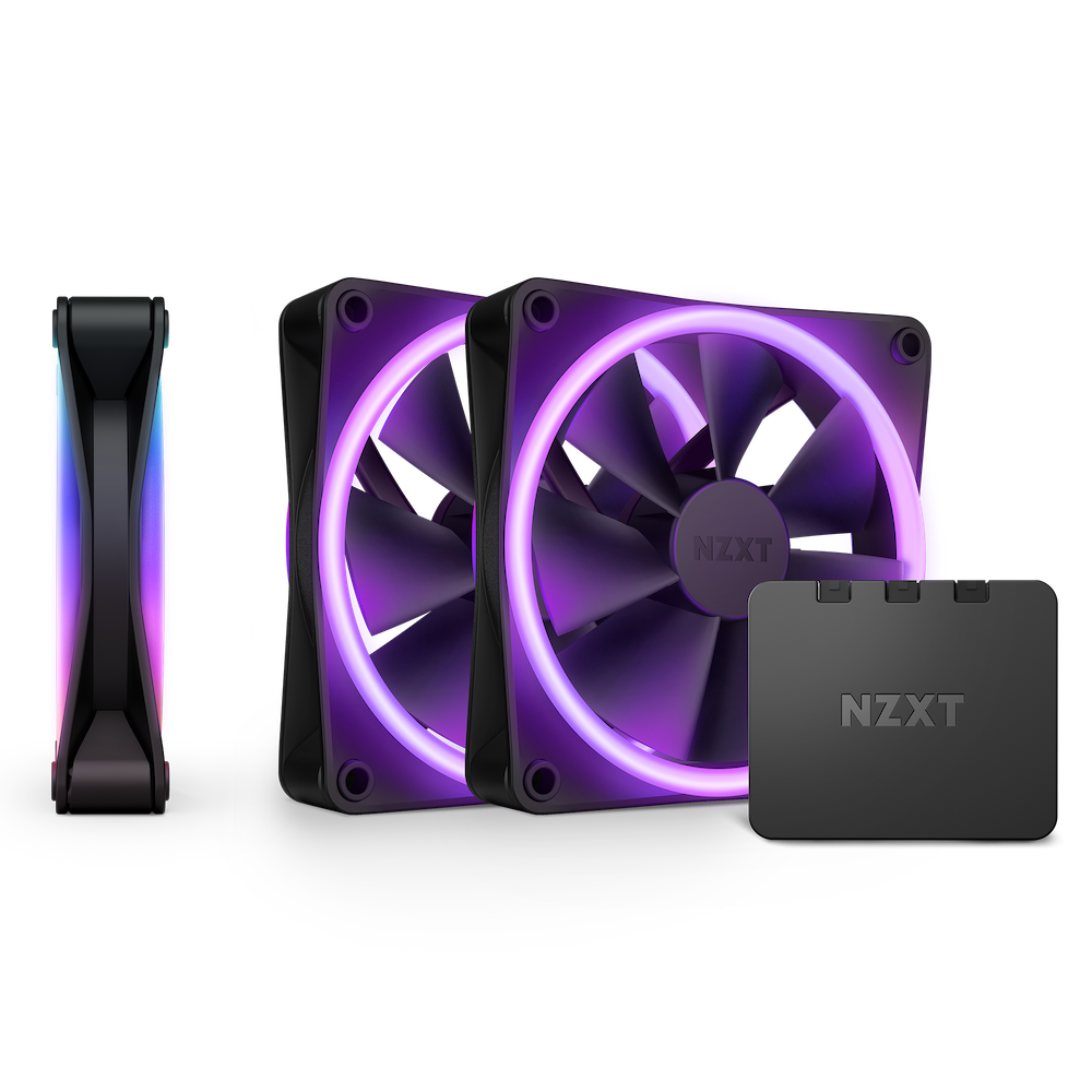 NZXT F120 RGB DUO Triple Pack 3 x Fan Kit with RGB Controller 12cm Cas