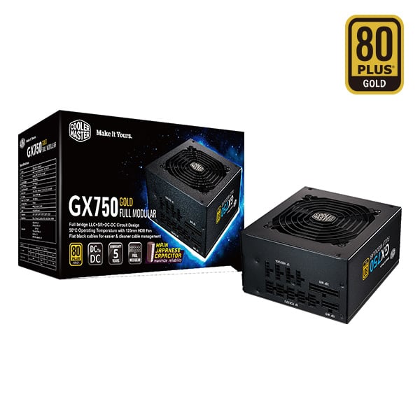 Cooler Master 750W GX750 80Plus Gold Full Modular Power Supply  (MPE-7501-AFAAG-U1)