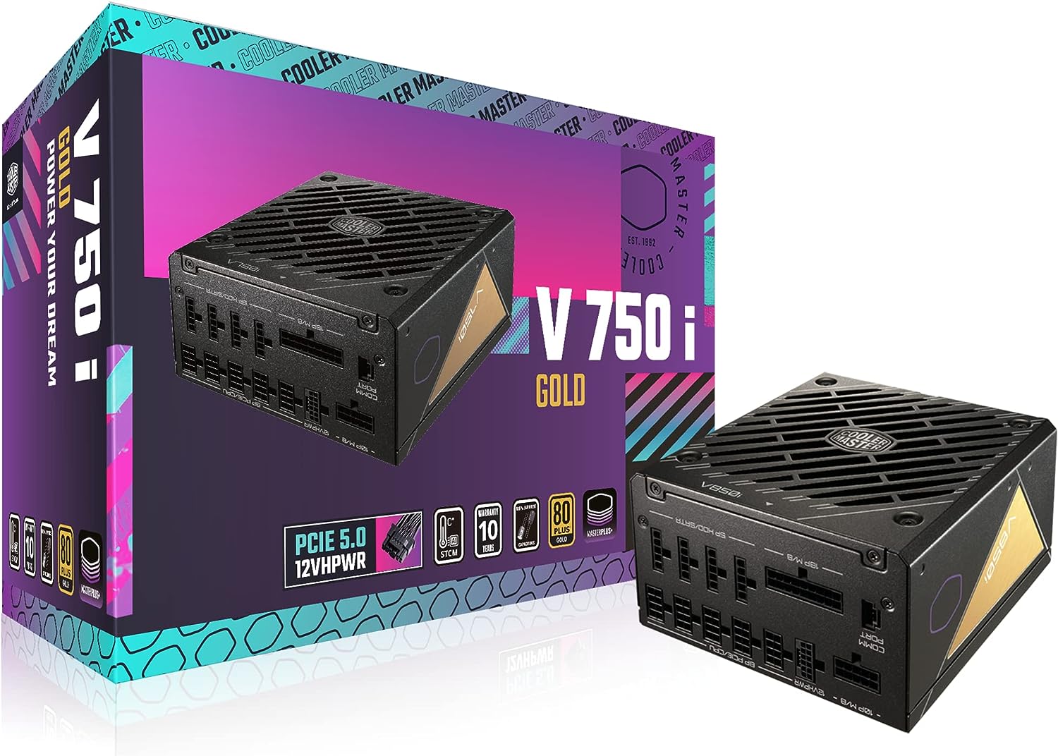 ALIMENTATORE ATX 750W COOLERMASTER GOLD-V2 80+ MPY-750V-AFBAG-EU PFC A