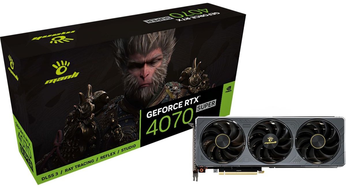 Manli GeForce RTX™ 4070 SUPER Black Myth Wukong Limited Edition 《黑神話:  悟空》定制限量版 12GB GDDR6X