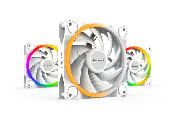 [靜音皇者] BE QUIET! LIGHT WINGS WHITE 白色 BL101 ARGB PWM high-speed Triple-Pack (3件裝) 12cm Case Fan