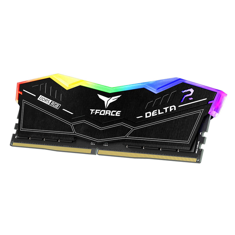 TEAMGROUP 32GB Kit (2x16GB) T-Force Delta RGB D5 Black Black DDR5 6000MHz CL28 Memory FF3D532G6000HC28ADC01 (RM-DR5532B)