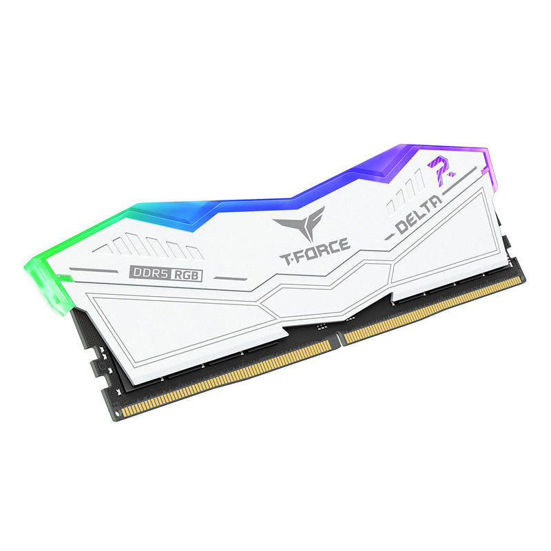 TEAMGROUP 32GB Kit (2x16GB) T-Force Delta RGB D5 White 白色 DDR5 6000MHz CL28 Memory FF4D532G6000HC28ADC01 (RM-DR5532W)