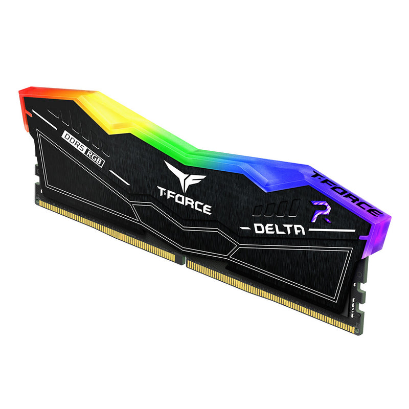 TEAMGROUP 32GB Kit (2x16GB) T-Force Delta RGB D5 Black Black DDR5 6000MHz CL28 Memory FF3D532G6000HC28ADC01 (RM-DR5532B)