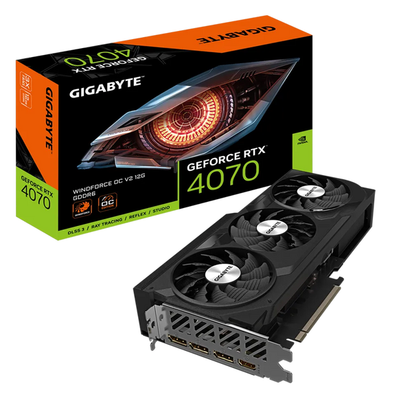 GIGABYTE GeForce RTX™ 4070 WINDFORCE OC V2 12GB GDDR6 GV-N4070WF3OCV2-12GD