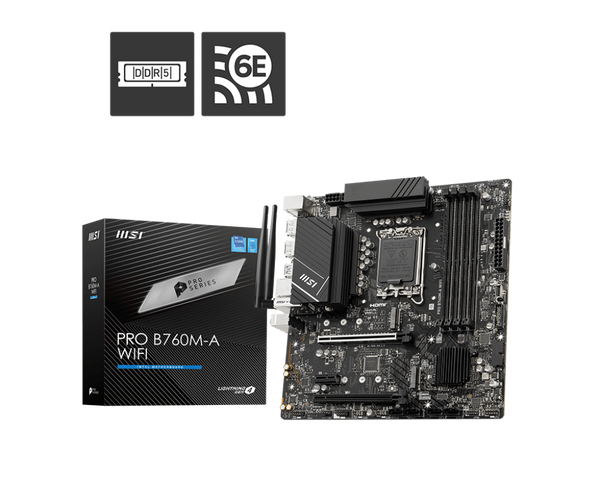 MSI PRO B760M-A WIFI DDR5,LGA 1700 mATX Motherboard 