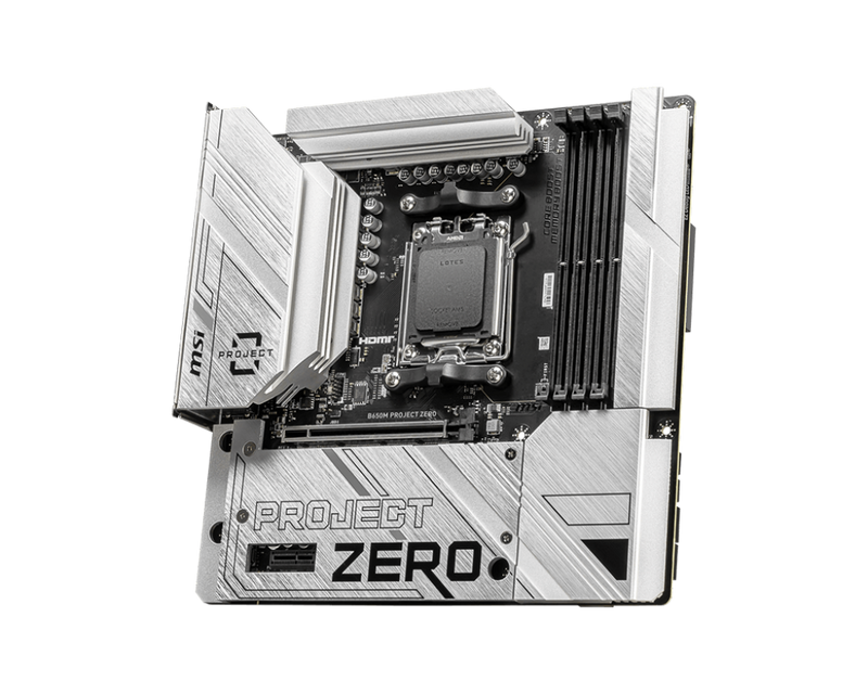 MSI B650M PROJECT ZERO DDR5,Socket AM5 mATX Motherboard 背插式主機板