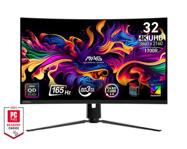 [Latest Product] MSI 31.5" MAG321CUP QD-OLED 165Hz 4K UHD (16:9) Curved Quantum Dot Gaming Monitor (HDMI2.1) (MO-MA32CPO) 