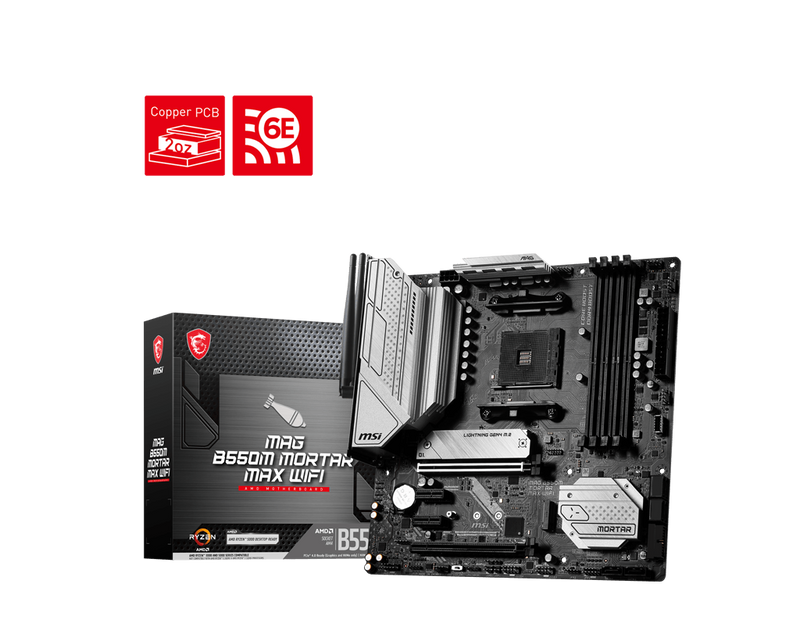 MSI MAG B550M MORTAR MAX WIFI DDR4,AM4 Socket mATX Motherboard