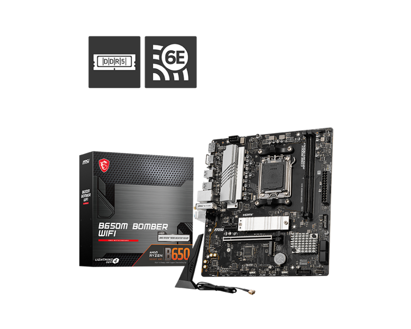 MSI B650M BOMBER WIFI DDR5,Socket AM5 mATX Motherboard