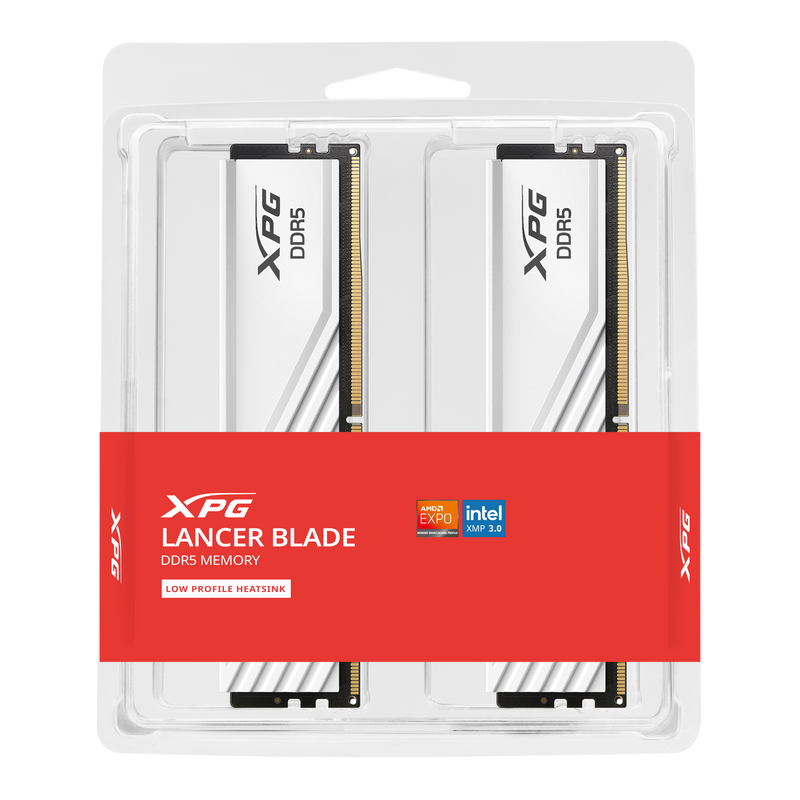 ADATA 32GB Kit (2x16GB) XPG LANCER BLADE White AX5U6000C3016G-DTLABWH DDR5 6000MHz Memory AMD EXPO &amp; Intel XMP 3.0 