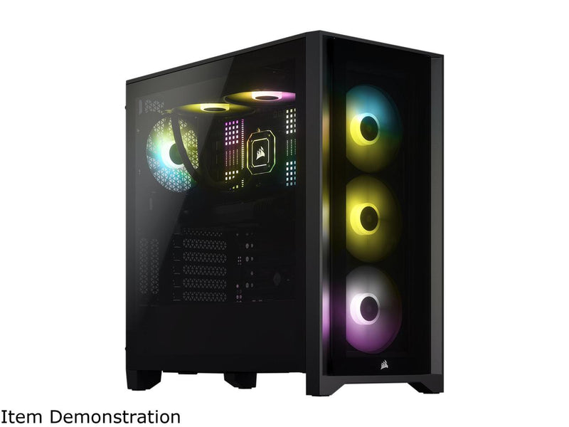 CORSAIR iCUE 4000X RGB Black Black Tempered Glass ATX Case CC-9011204-WW