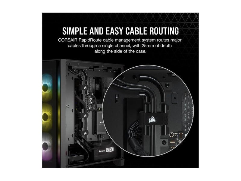 CORSAIR iCUE 4000X RGB Black Black Tempered Glass ATX Case CC-9011204-WW