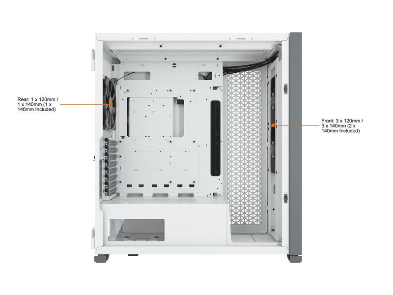 CORSAIR 7000D AIRFLOW White White Tempered Glass ATX Case CC-9011219-WW 