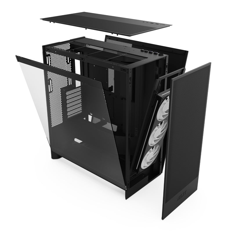 【NZXT特別優惠, 優惠期至2024年11月30 日】NZXT H7 FLOW (2024) Matte Black 啞光黑色 Tempered Glass ATX Case CM-H72FB-01