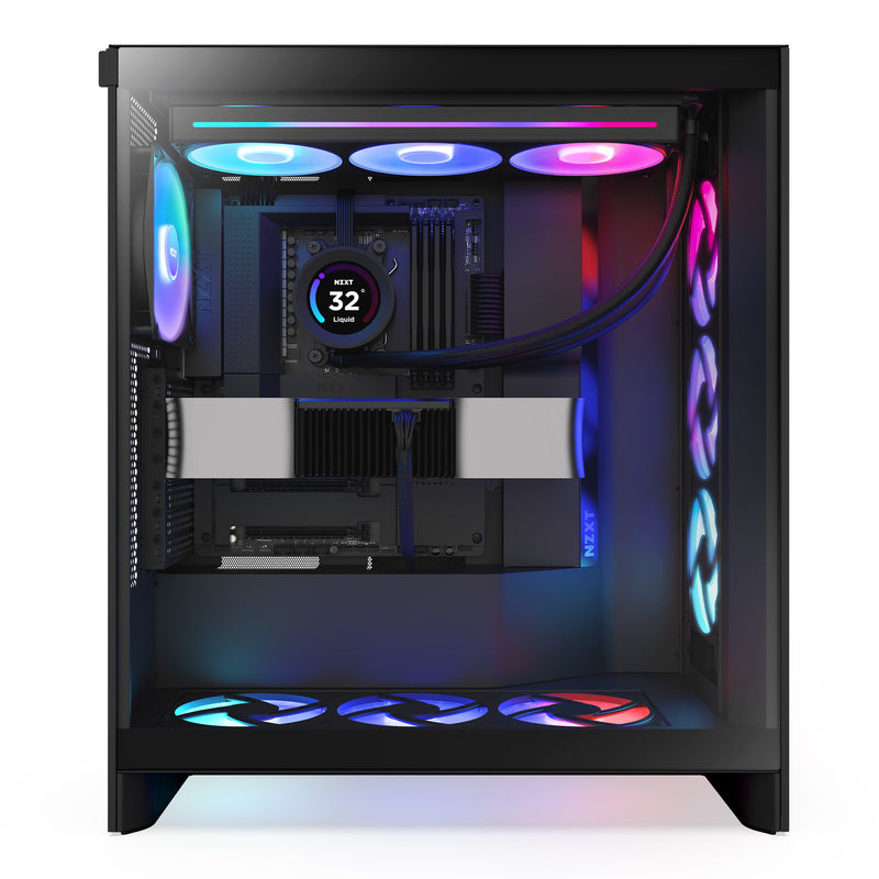 NZXT H7 FLOW RGB (2024) Matte Black 啞光黑色 Tempered Glass ATX Case CM-H72FB-R1