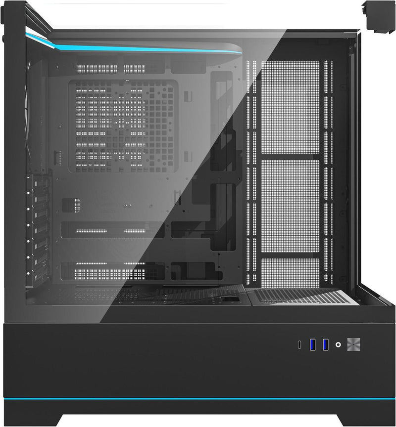 [最新產品] darkFlash DY450 Pro Black 黑色 玻璃(連頂部)全景 ATX Case 支援背插式主機板 (附前置控制顯示屏) (CA-DY450B)