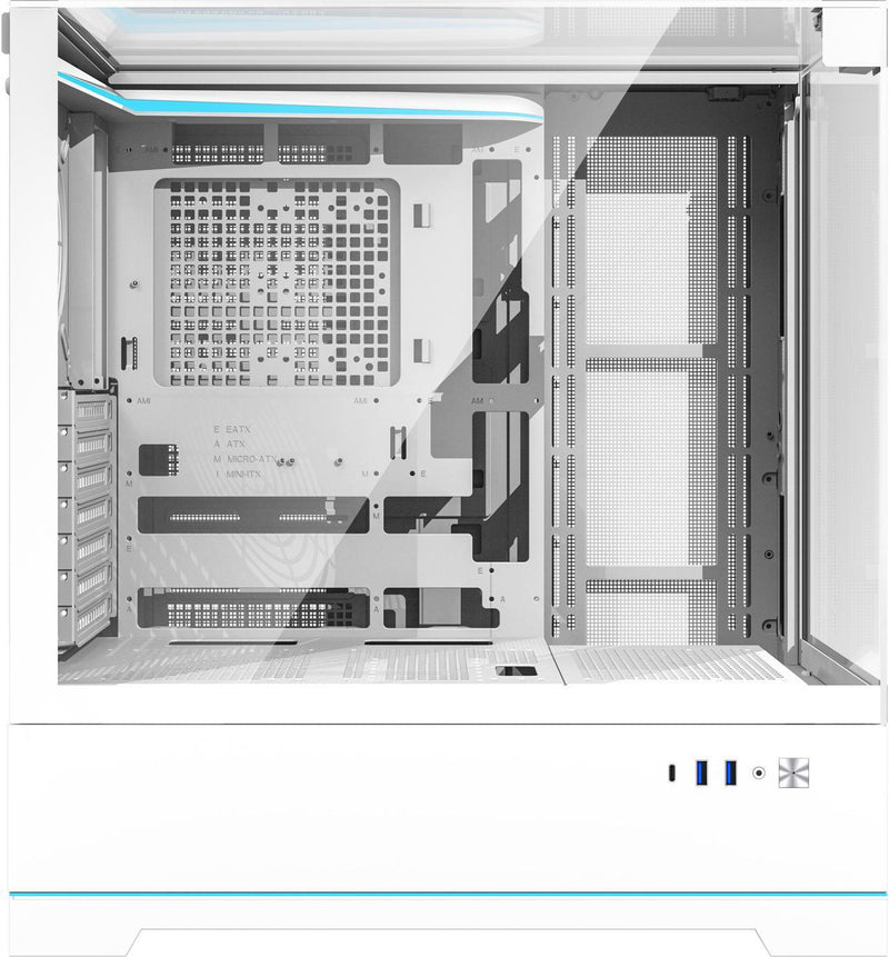 [最新產品] darkFlash DY450 Pro White 白色 玻璃(連頂部)全景 ATX Case 支援背插式主機板 (附前置控制顯示屏) (CA-DY450W)