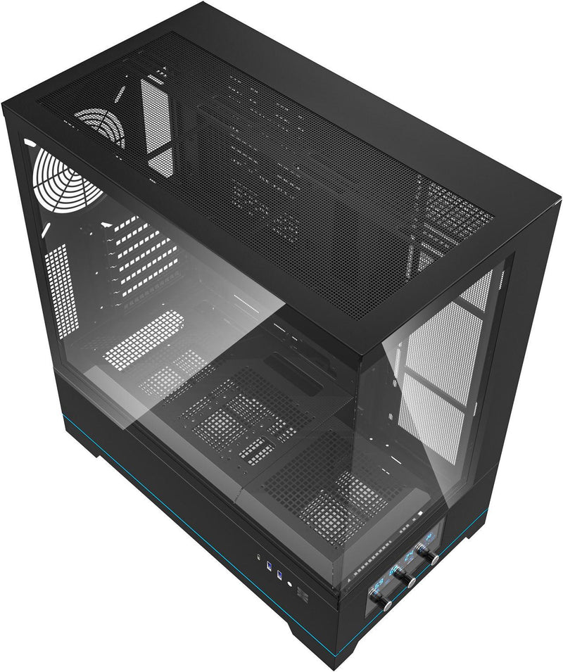 [最新產品] darkFlash DY451 Pro Black 黑色 玻璃全景 ATX Case 支援背插式主機板 (附前置控制顯示屏) (CA-DY451B)