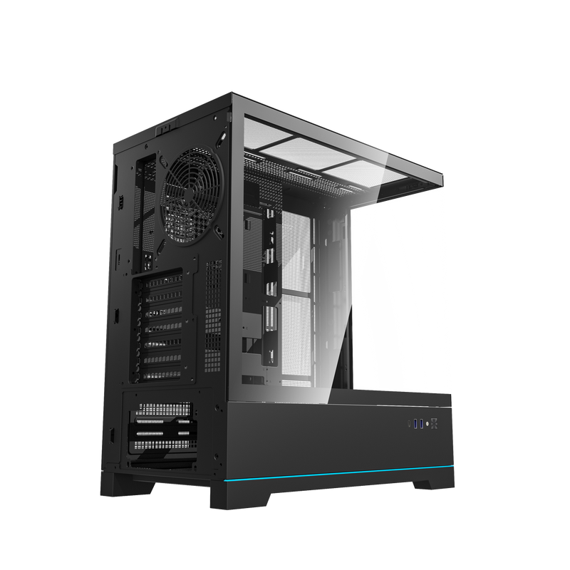 [最新產品] darkFlash DY451 Pro Black 黑色 玻璃全景 ATX Case 支援背插式主機板 (附前置控制顯示屏) (CA-DY451B)