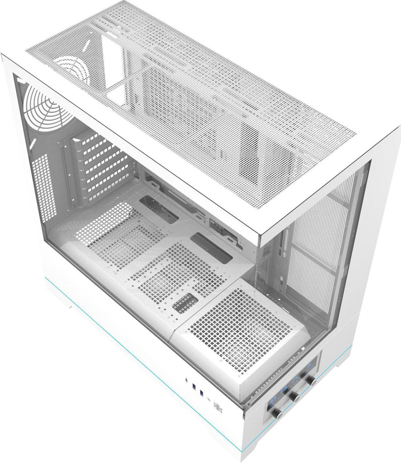 [最新產品] darkFlash DY451 Pro White 白色 玻璃全景 ATX Case 支援背插式主機板 (附前置控制顯示屏) (CA-DY451W)