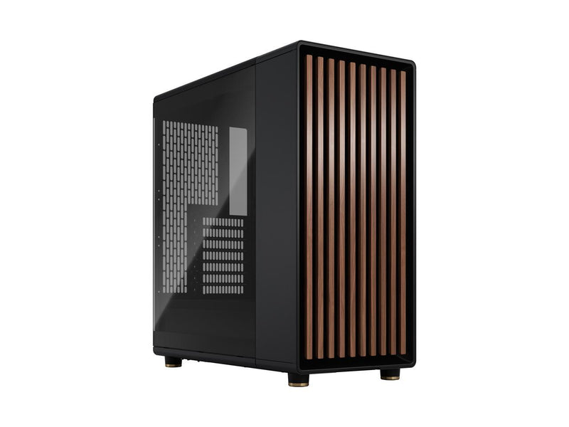 Fractal Design North Charcoal Black ATX Case with Walnut Front and Dark Tinted TG Side Panel FD-C-NOR1C-02 