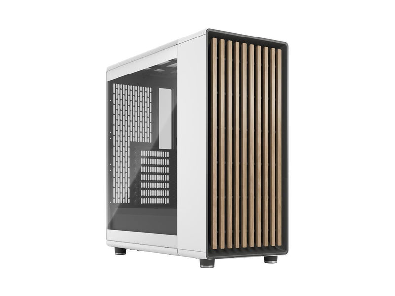 Fractal Design North Chalk White ATX Case with Oak Front and Clear TG Side Panel FD-C-NOR1C-04 