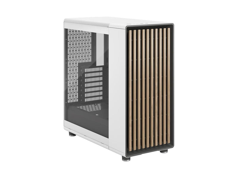 Fractal Design North Chalk White ATX Case with Oak Front and Clear TG Side Panel FD-C-NOR1C-04 