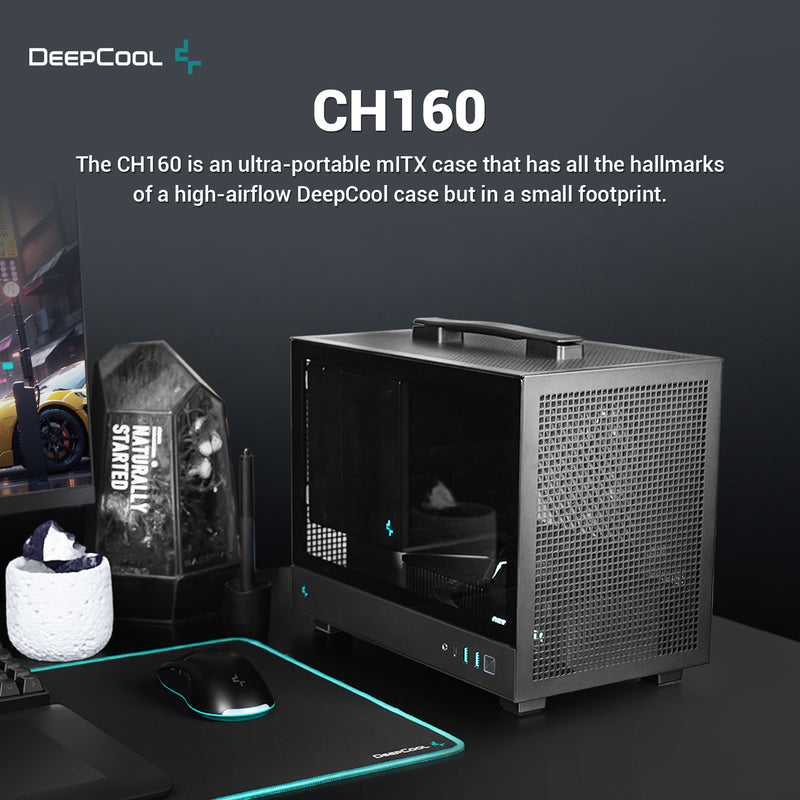 DeepCool CH160 Black 黑色 Ultra-Portable mini-ITX Case