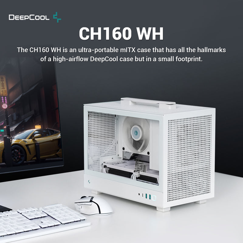 [最新產品] DeepCool CH160 (WH)白色 Ultra-Portable mini-ITX Case