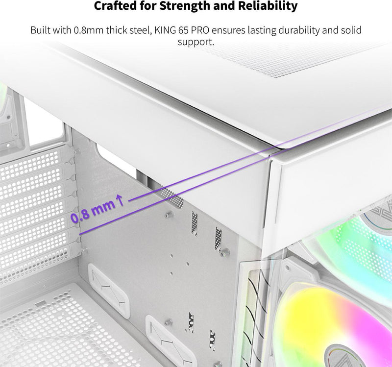 MONTECH KING 65 PRO 全景式側透 White 白色 ARGB ATX Case MO-CA-KING65-PRO-WH