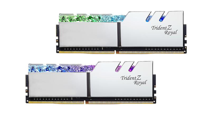 G.SKILL 32GB Kit (2x16GB) Trident Z Royal Silver F4-3200C16D-32GTRS RGB DDR4 3200MHz Memory