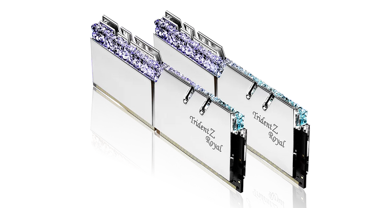 G.SKILL 32GB Kit (2x16GB) Trident Z Royal Silver F4-3200C16D-32GTRS RGB DDR4 3200MHz Memory