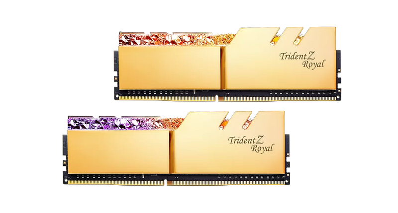 G.SKILL 32GB Kit (2x16GB) Trident Z Royal Gold F4-3600C18D-32GTRG RGB DDR4 3600MHz Memory