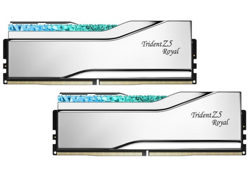 [最新產品] G.SKILL 64GB Kit (2x32GB) Trident Z5 ROYAL RGB Silver F5-6400J3239G32GX2-TR5S DDR5 6400MHz Memory