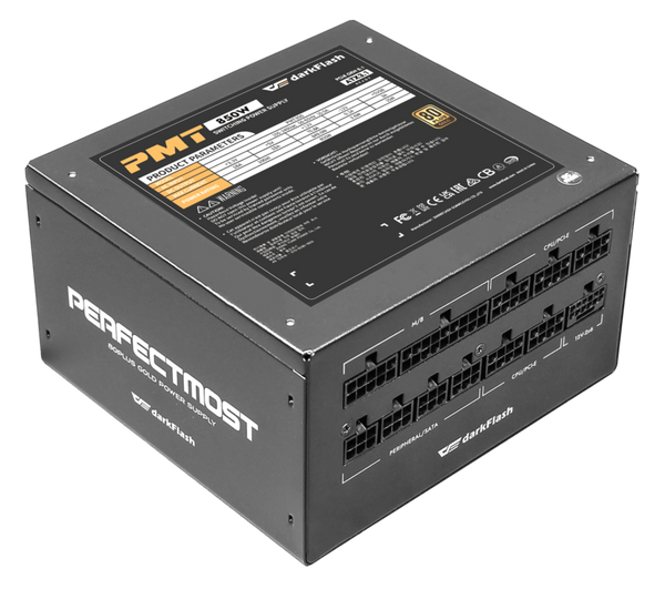 darkFlash PMT850 850W Black 黑色 ATX3.1 80 Plus Gold Fully Modular Power Supply PS-DPMT85B