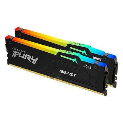 Kingston 64GB Kit (2x32GB) KF560C36BBEAK2-64 Fury Beast RGB DDR5-6000MHz Memory (AMD EXPO & Intel XMP 3.0)