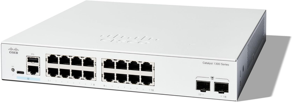 [最新產品] Cisco Catalyst 1300 16-Port Gigabit Ethernet + 2xSFP Advanced Security Managed Switch (C1300-16T-2G-UK/NE-1316T2G)