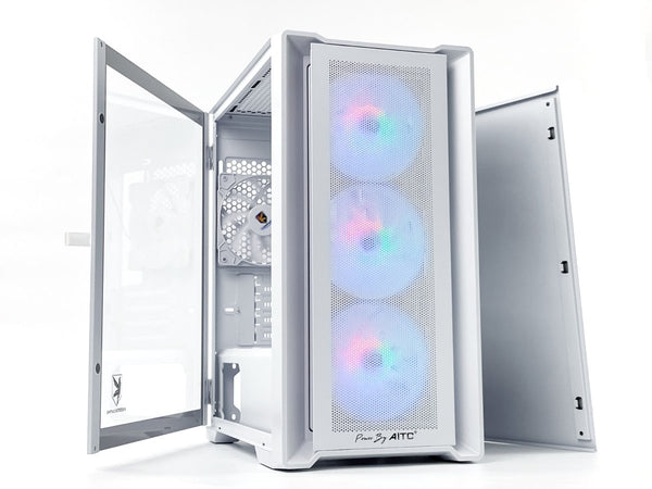 AITC Kingsman Gaming CuBic White White Tempered Glass Micro-ATX Case