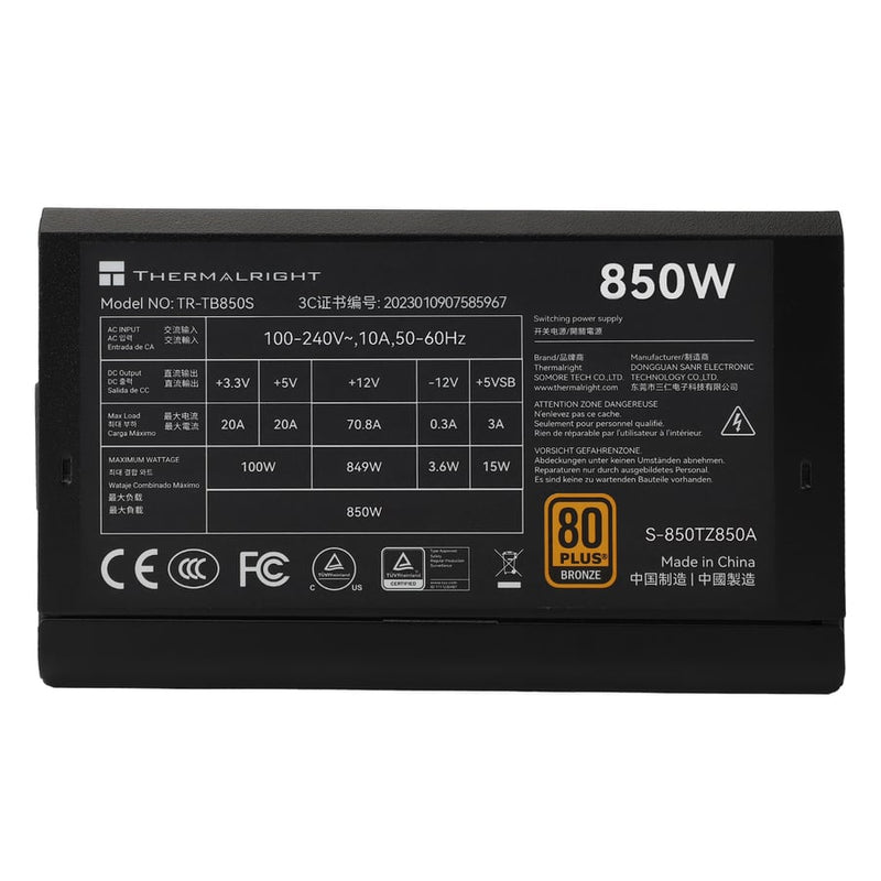 Thermalright 850W TB850S 80Plus Bronze Power Supply