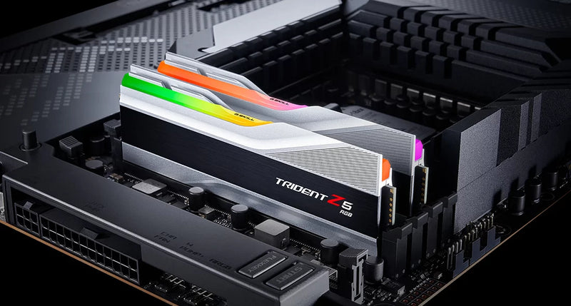 G.SKILL 32GB Kit (2x16GB) Trident Z5 RGB Silver F5-8000J3848H16GX2-TZ5RS DDR5 8000MHz Memory