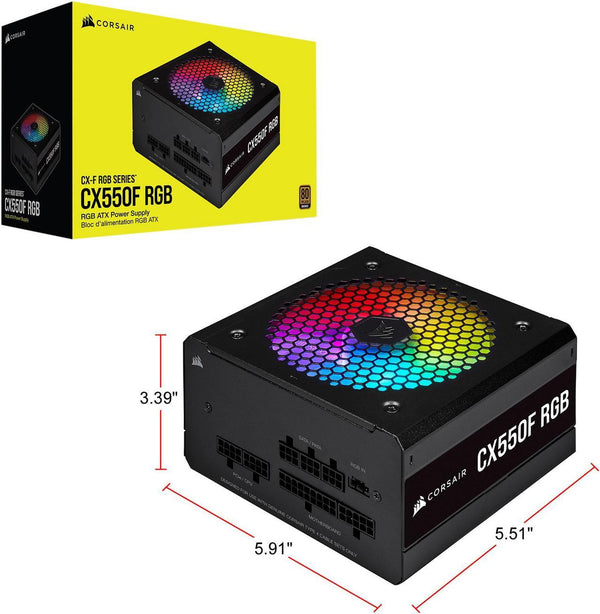 CORSAIR 550W CX550F-RGB Bronze Fully Modular RGB Power Supply (CP-9020216-UK)