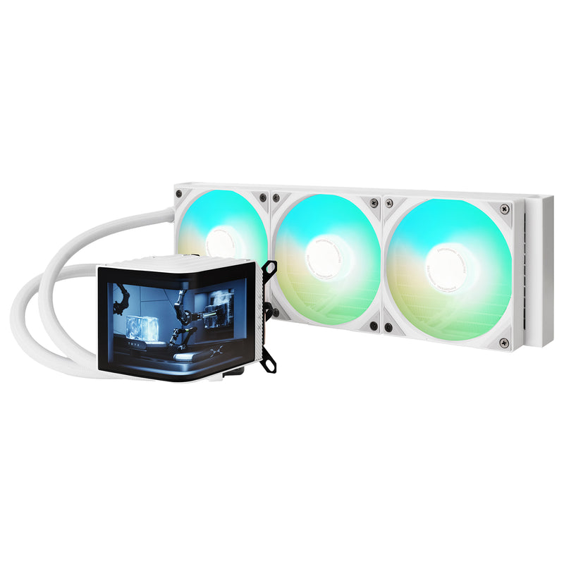 [推廣] TRYX PANORAMA 360 ARGB White 白色 360mm L-shaped AMOLED Screen Liquid CPU Cooler TH-TPAN36W