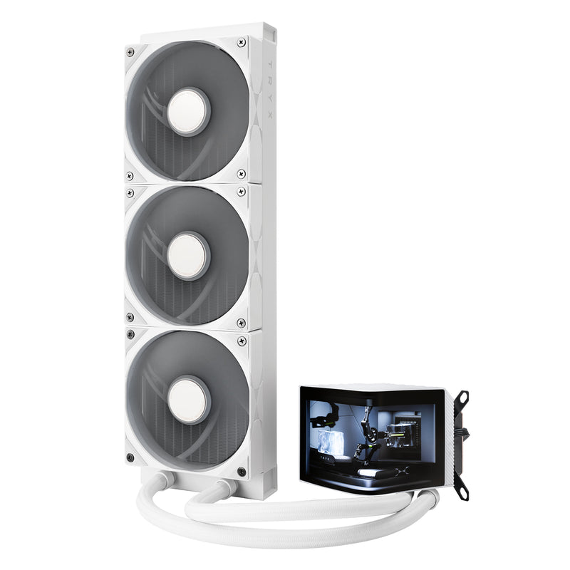 [推廣] TRYX PANORAMA 360 White 白色 360mm L-shaped AMOLED Screen Liquid CPU Cooler TH-TPAN36M