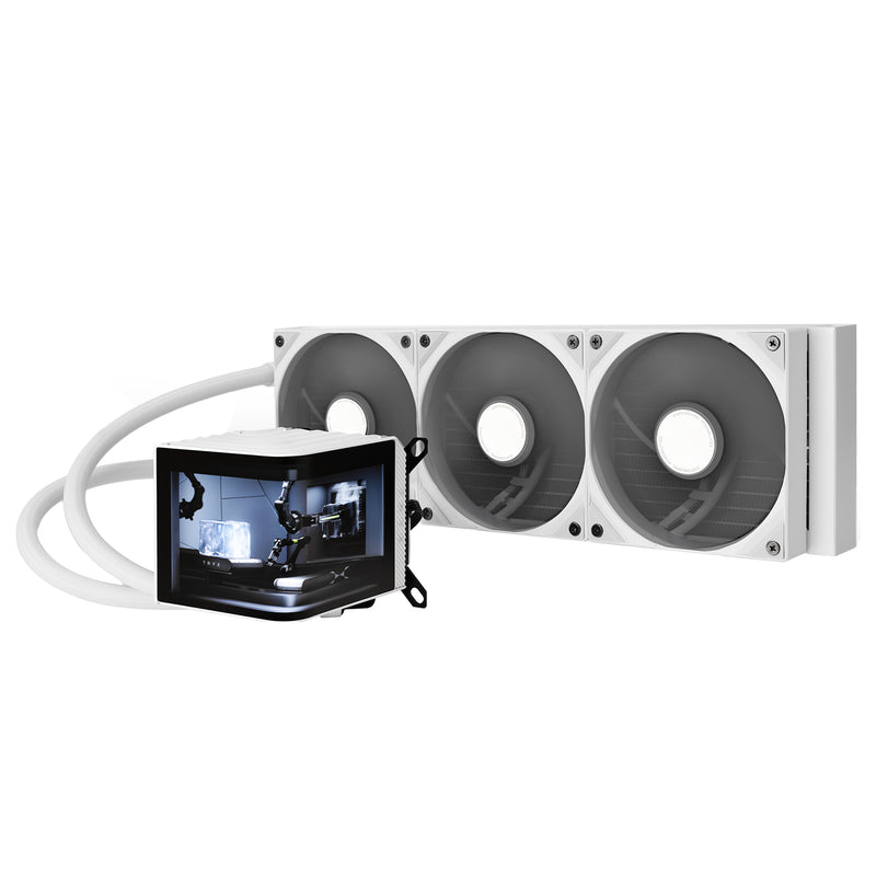 [推廣] TRYX PANORAMA 360 White 白色 360mm L-shaped AMOLED Screen Liquid CPU Cooler TH-TPAN36M