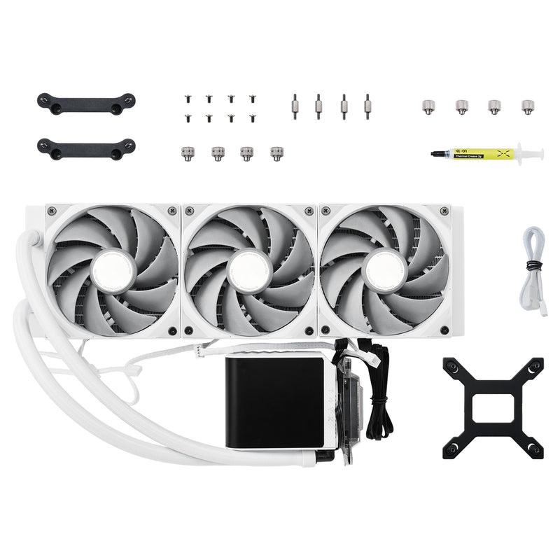 [推廣] TRYX PANORAMA 360 ARGB White 白色 360mm L-shaped AMOLED Screen Liquid CPU Cooler TH-TPAN36W