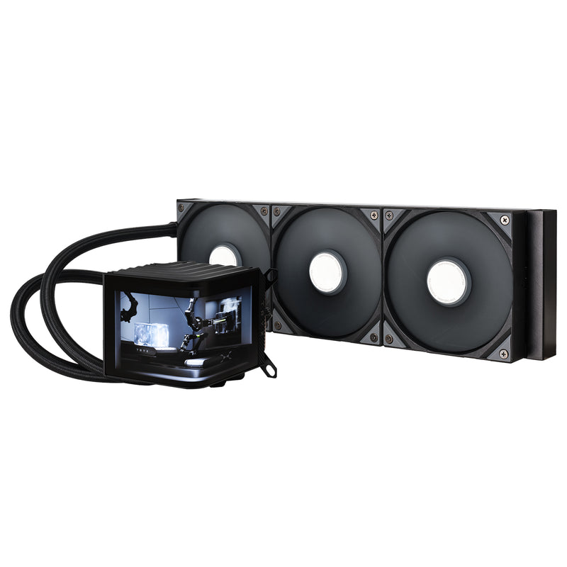 [推廣] TRYX PANORAMA 360 Black 黑色 360mm L-shaped AMOLED Screen Liquid CPU Cooler TH-TPAN36