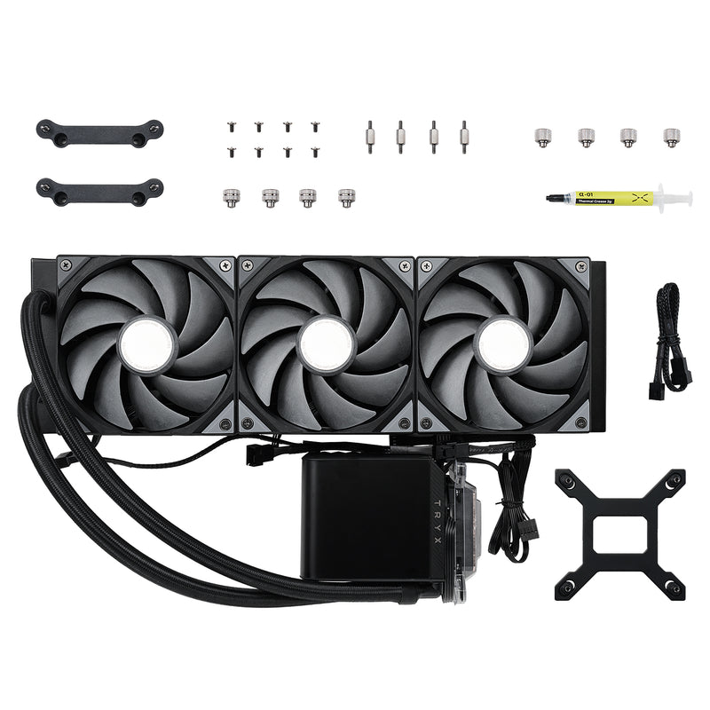 [推廣] TRYX PANORAMA 360 Black 黑色 360mm L-shaped AMOLED Screen Liquid CPU Cooler TH-TPAN36