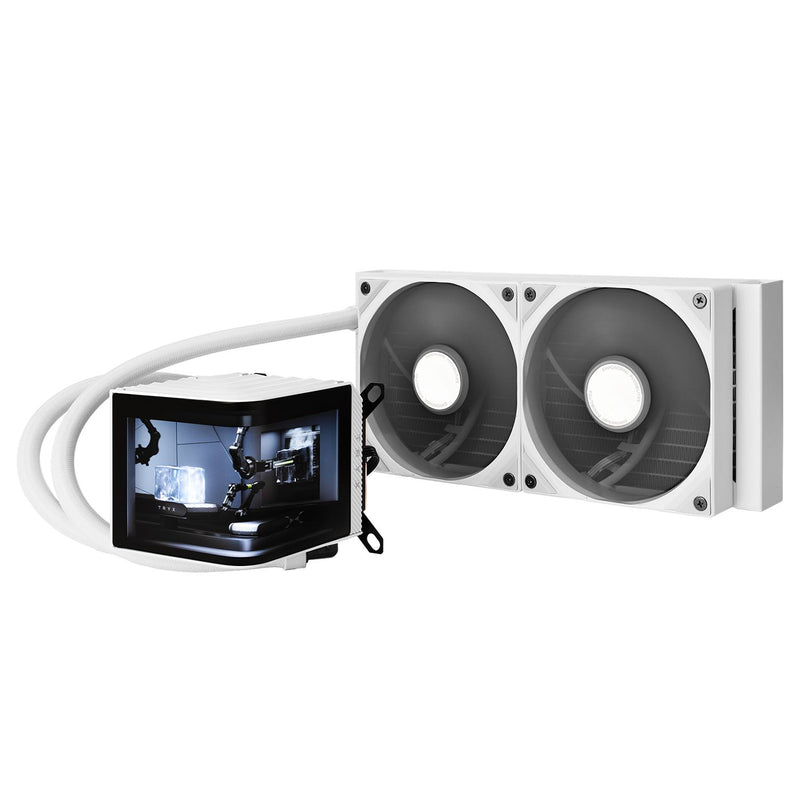 [推廣] TRYX PANORAMA 240 White 白色 240mm L-shaped AMOLED Screen Liquid CPU Cooler TH-TPAN24M