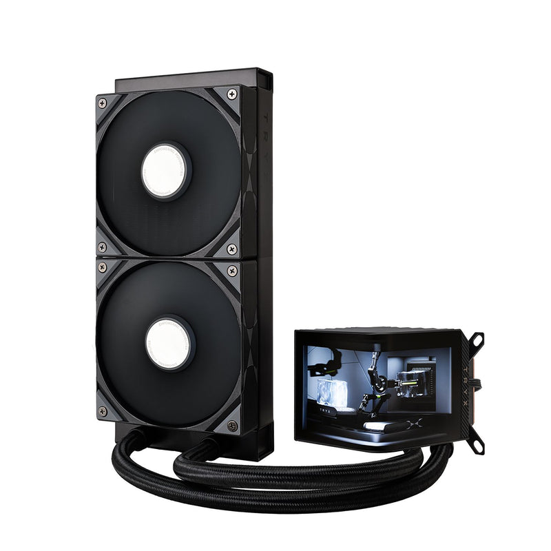 [推廣] TRYX PANORAMA 240 Black 黑色 240mm L-shaped AMOLED Screen Liquid CPU Cooler TH-TPAN24